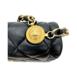 Quilted Calfskin Chain Top Handle Square Flap Bag