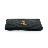SAINT LAURENT: Calfskin Cassandre Matelasse Key Pouch