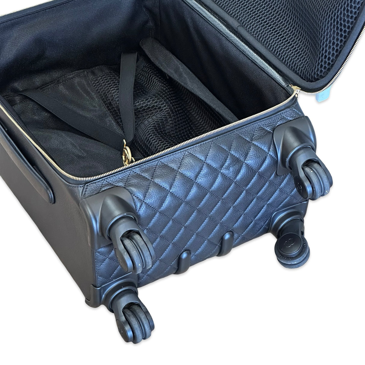 CHANEL: Quilted Caviar Coco Case Trolley Rolling Luggage