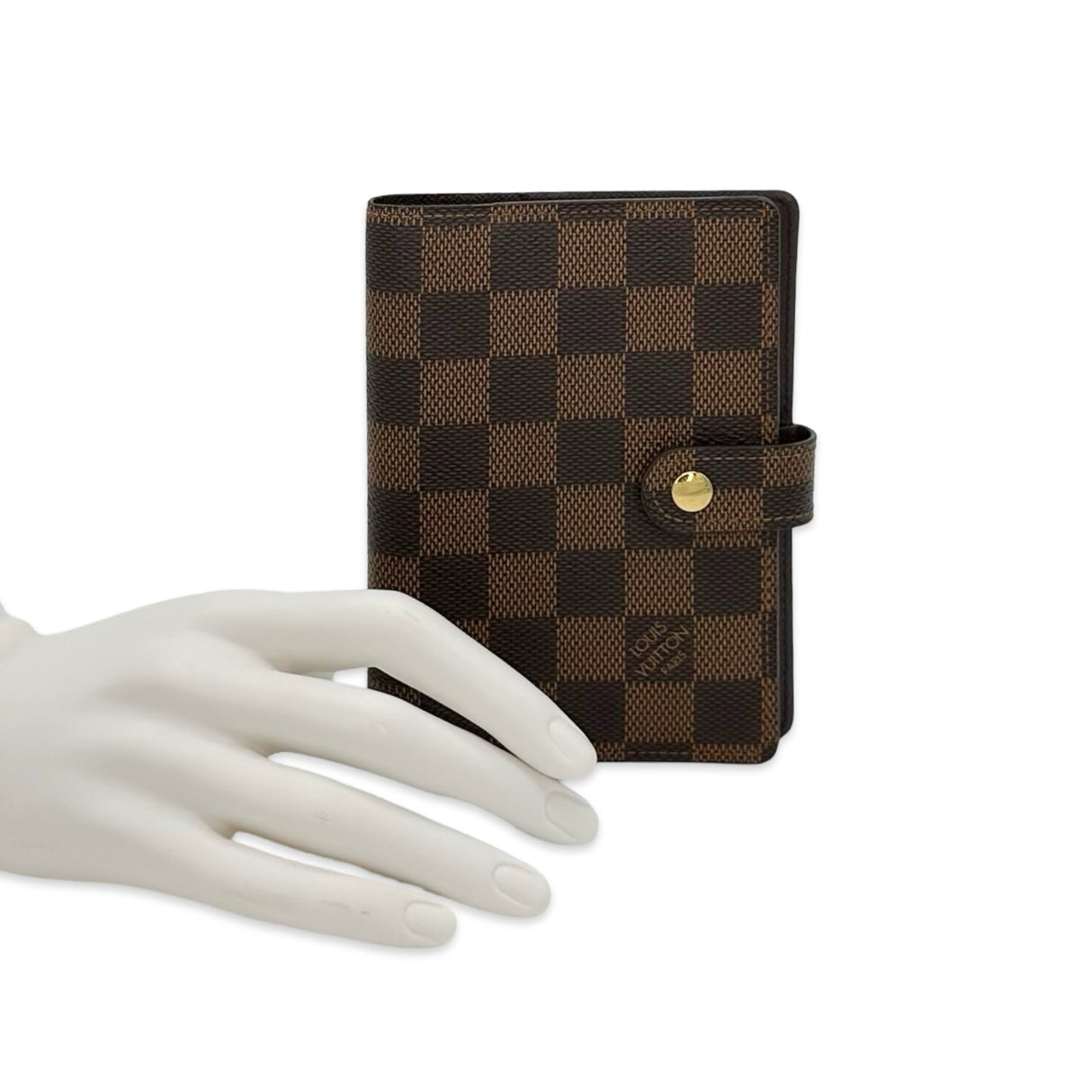 LOUIS VUITTON: Damier Ebene Small Ring Agenda Cover