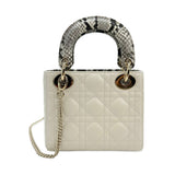 CHRISTIAN DIOR: Cannage Python Mini Lady Dior