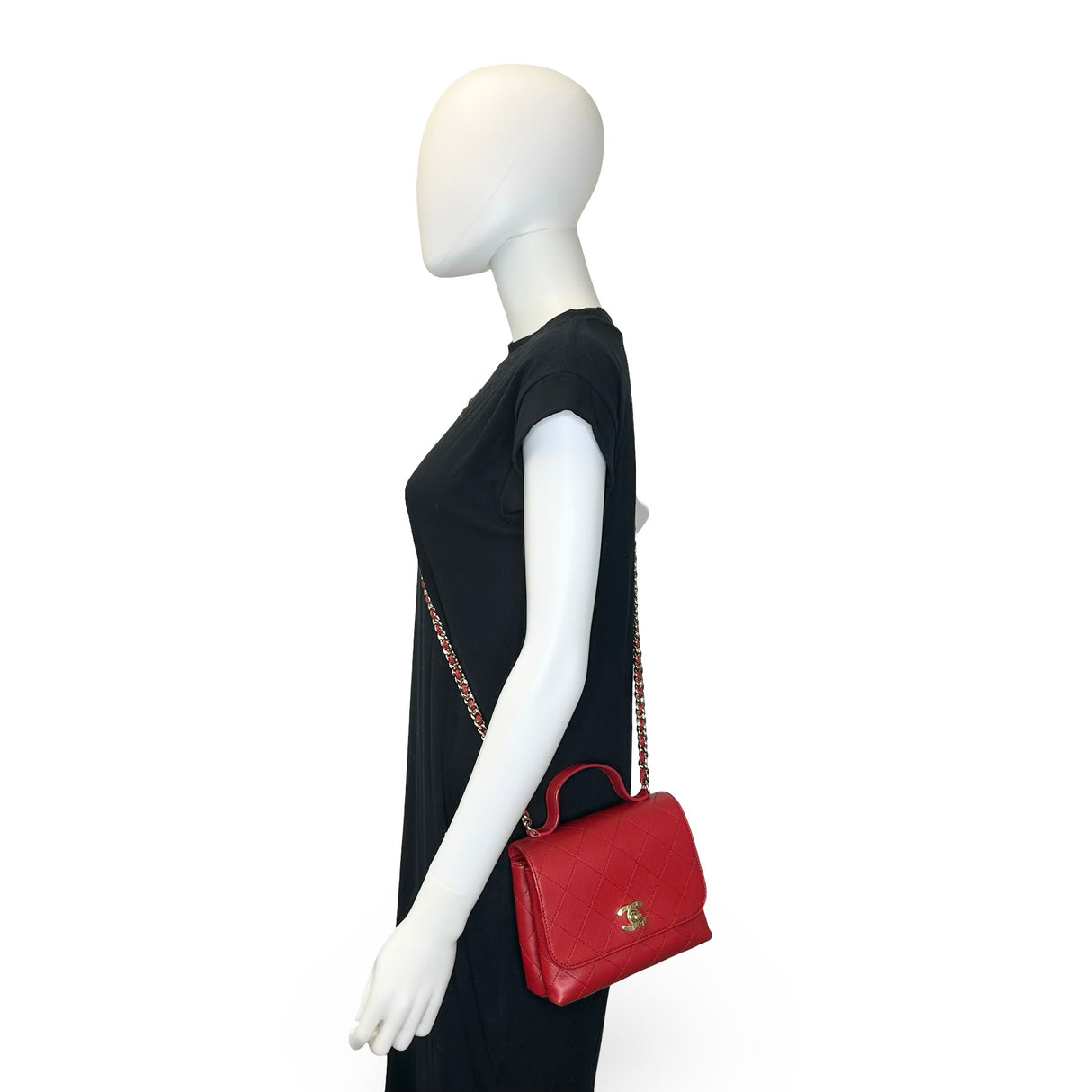 CHANEL: Quilted Calfskin Small Double Pocket Top Handle Flap Bag