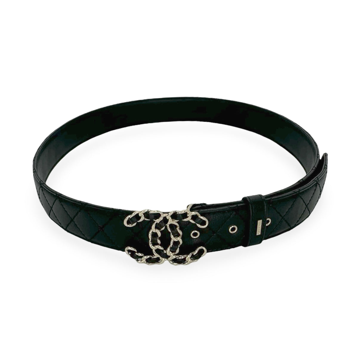 CHANEL: Quilted Lambskin Woven CC Belt