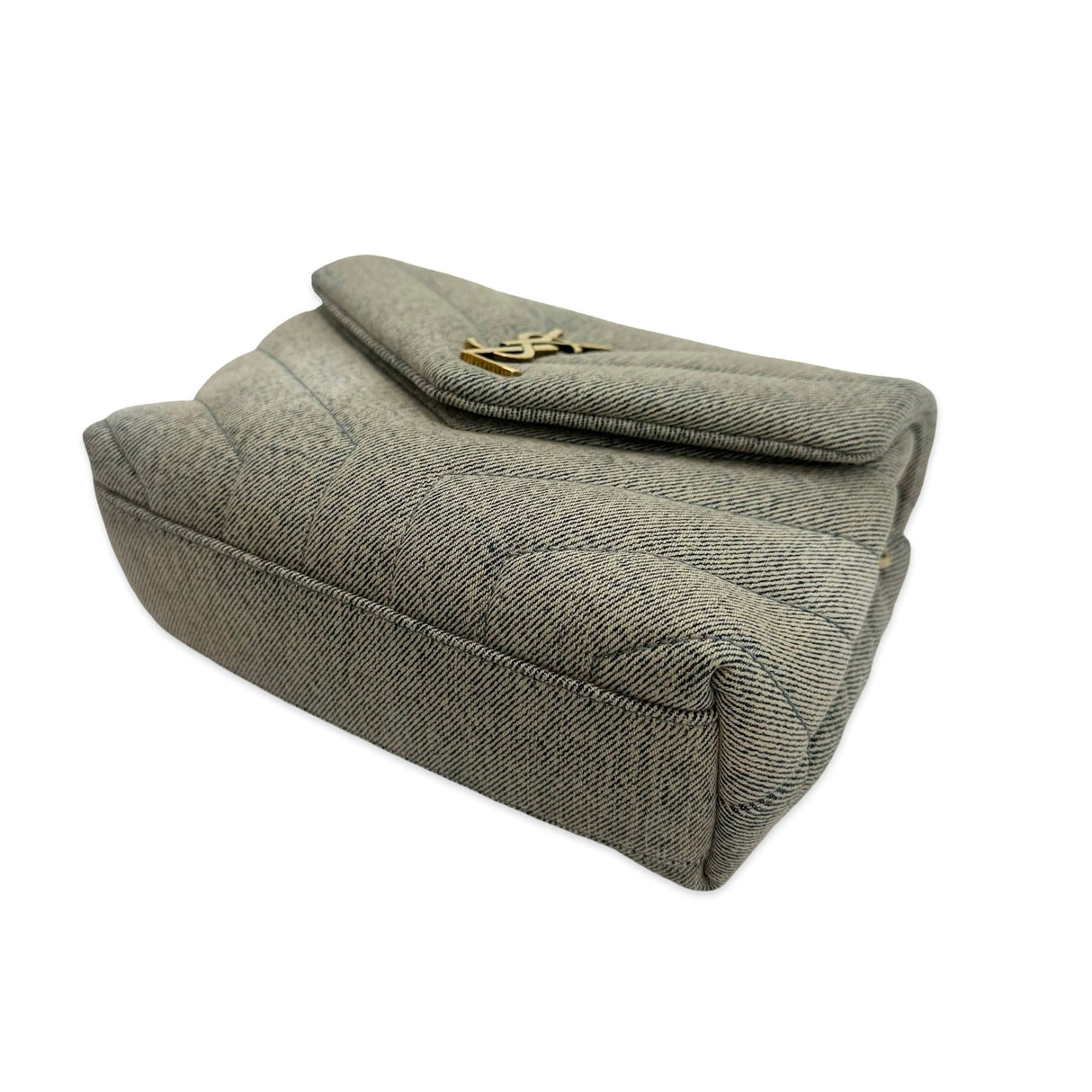 SAINT LAURENT: Quilted Denim Toy Lou