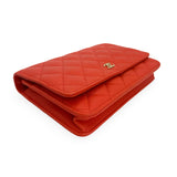CHANEL: Quilted Caviar Classic Wallet on a Chain