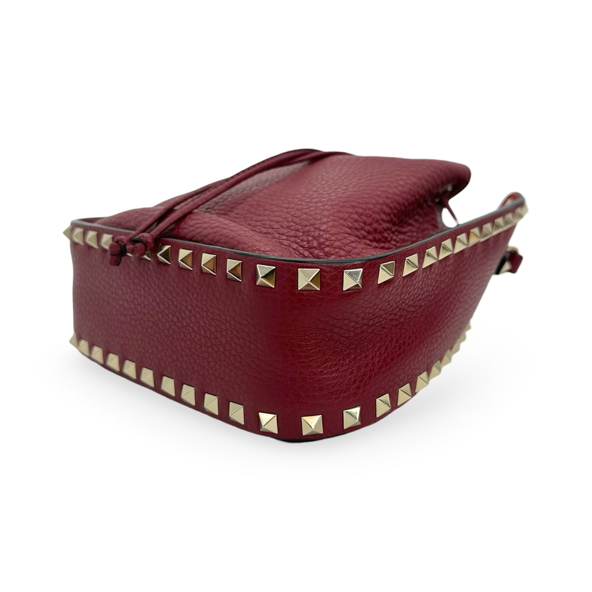 VALENTINO: Grainy Calfskin Rockstud Small Bucket Bag