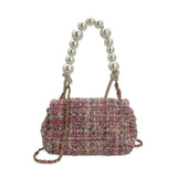 Tweed Pearl Handle Flap Bag