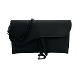 CHRISTIAN DIOR: Ultramatte Long Saddle Wallet with Chain