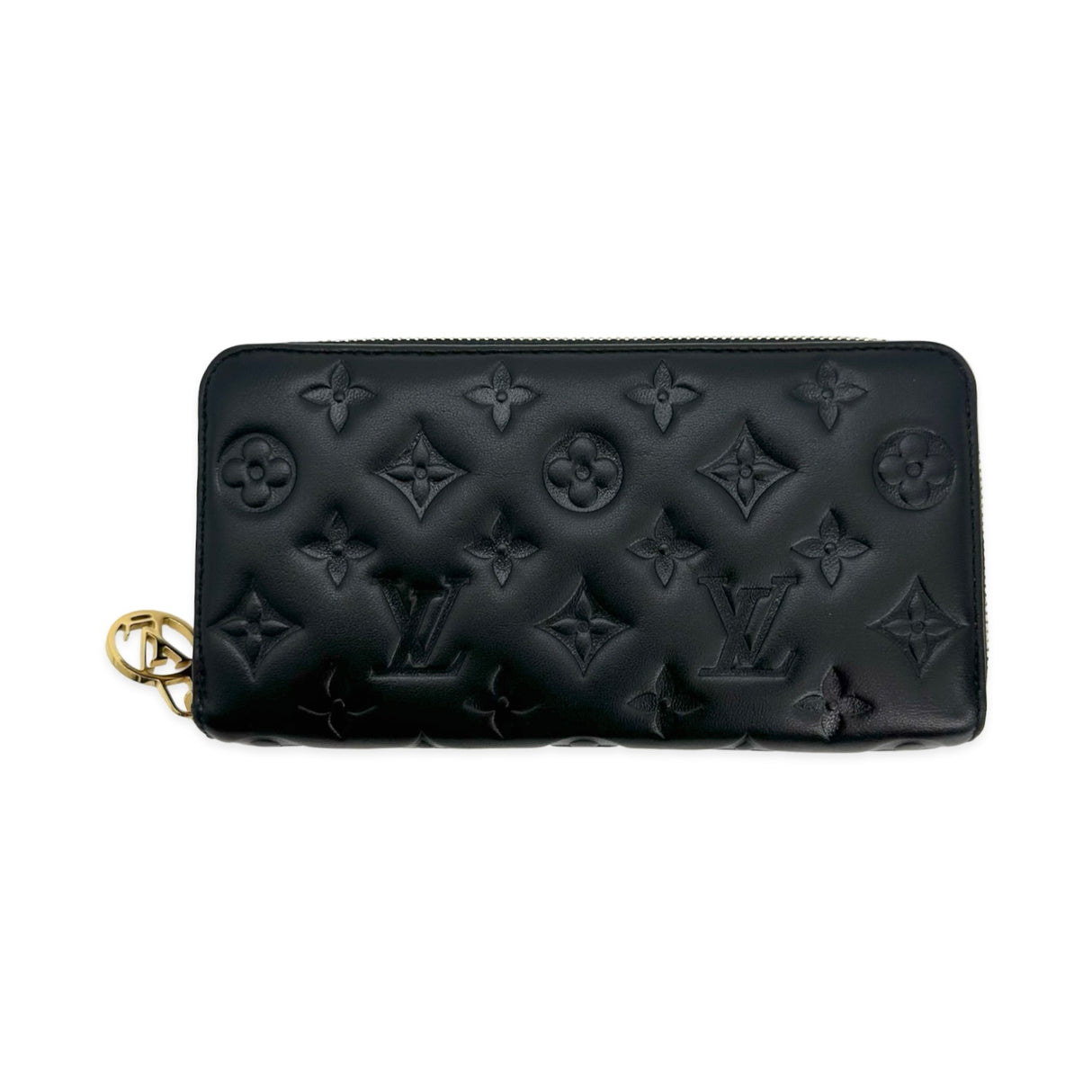 Monogram Embossed Lambskin Coussin Zippy Wallet