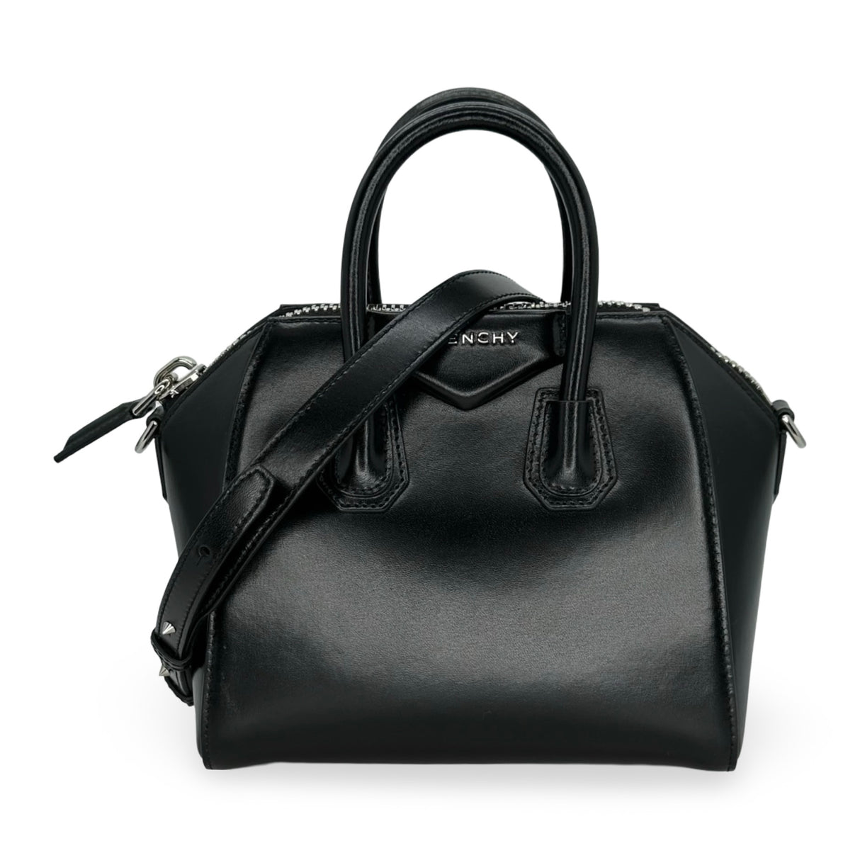 GIVENCHY: Box Leather Antigona Mini