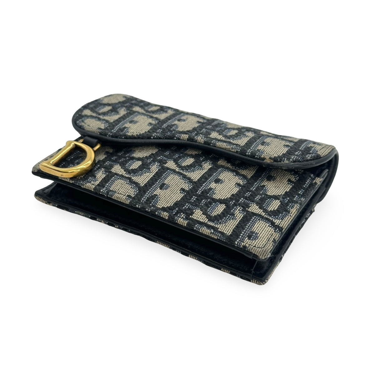 CHRISTIAN DIOR: Oblique Saddle Card Holder Wallet