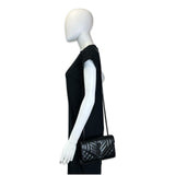 SAINT LAURENT: Grain de Poudre Triquilt Envelope Chain Wallet