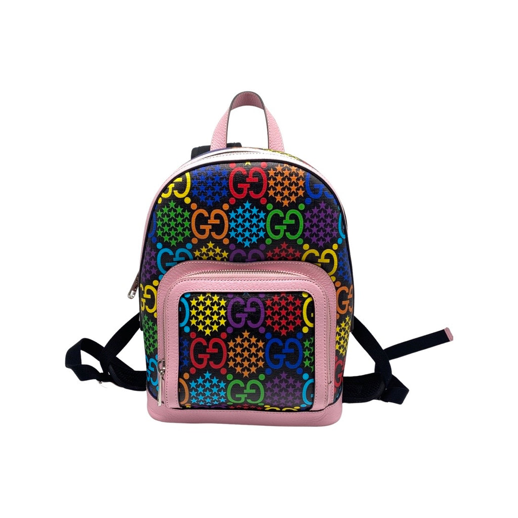 GG Supreme Monogram Psychedelic Small Backpack Pink Multicolor