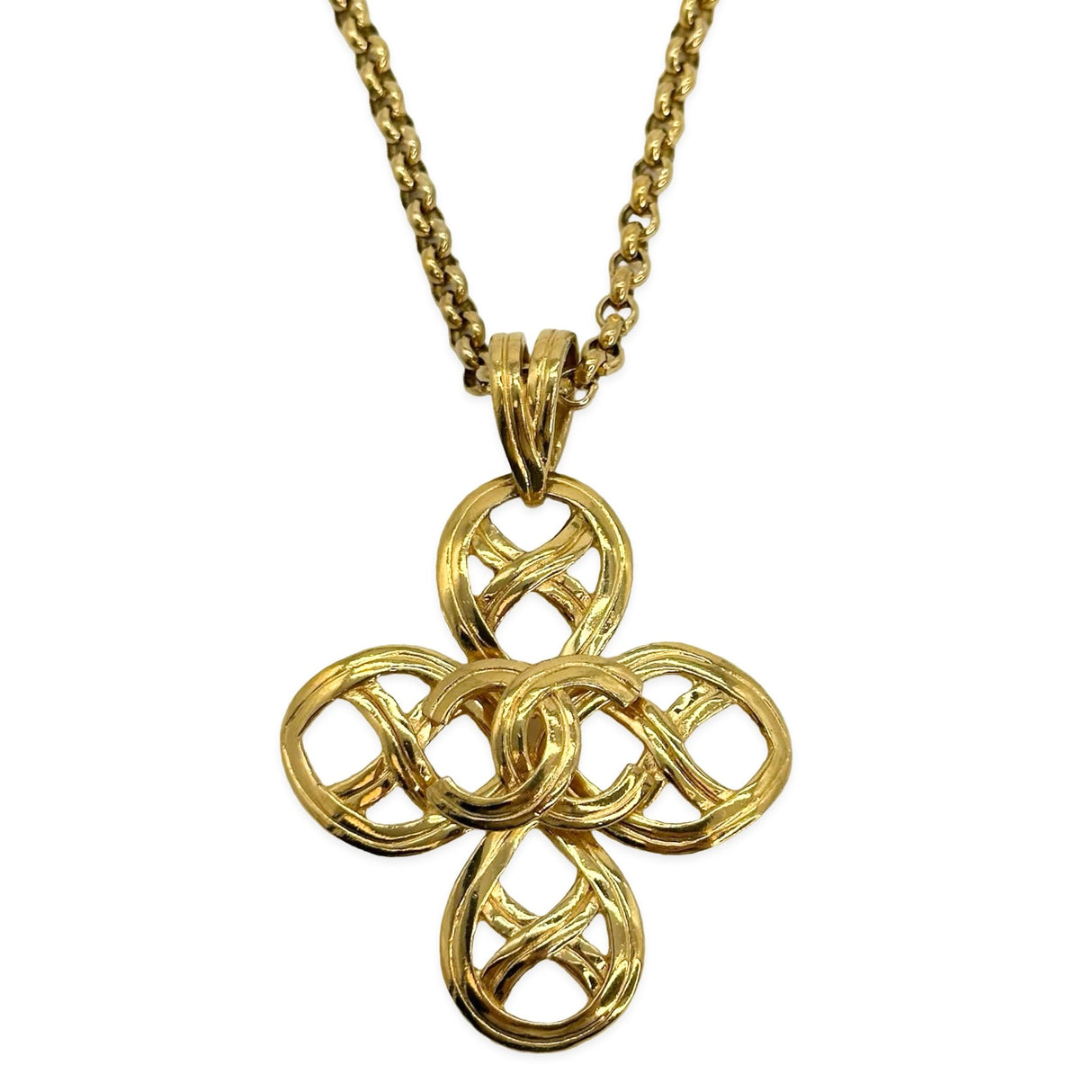 CC Twist Lock Woven Pendant Necklace
