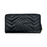 GUCCI: Quilted Leather GG Marmont Zip Around Wallet