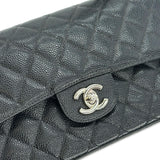 CHANEL: Quilted Caviar Small Classic Double Flap