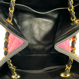 Quilted Tweed Raffia Bucket Chain Bag