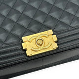CHANEL: Quilted Caviar Old Medium Boy Bag