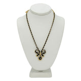CHANEL: Leather Woven Chain Bow Necklace