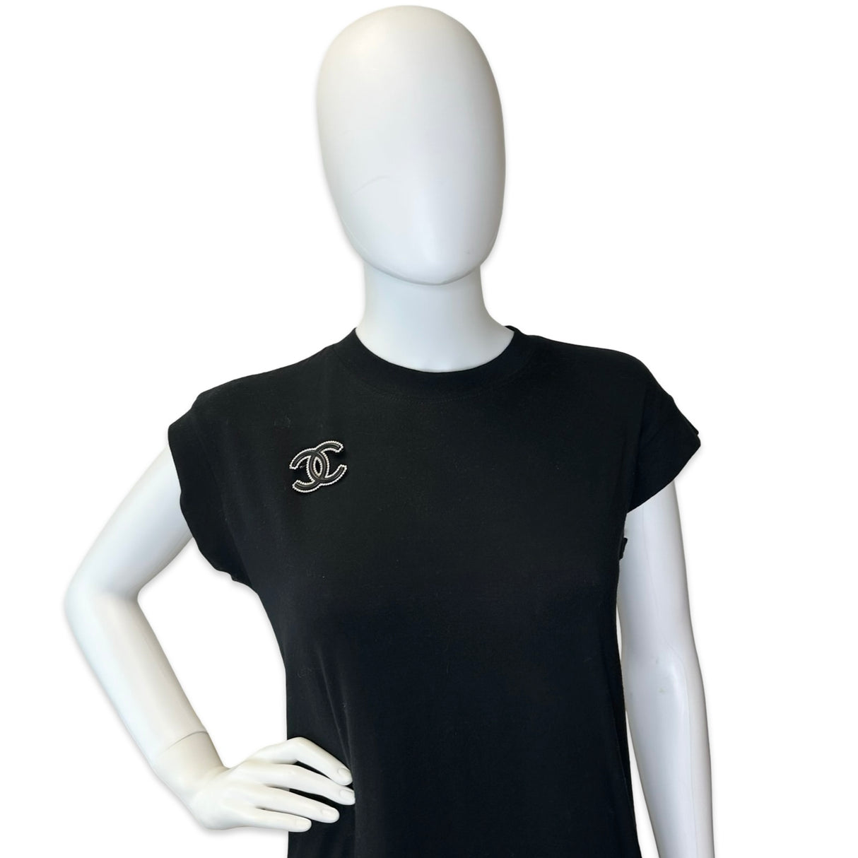 Crystal CC Leather Brooch