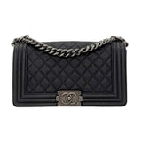 Quilted Caviar Old Medium Boy Bag