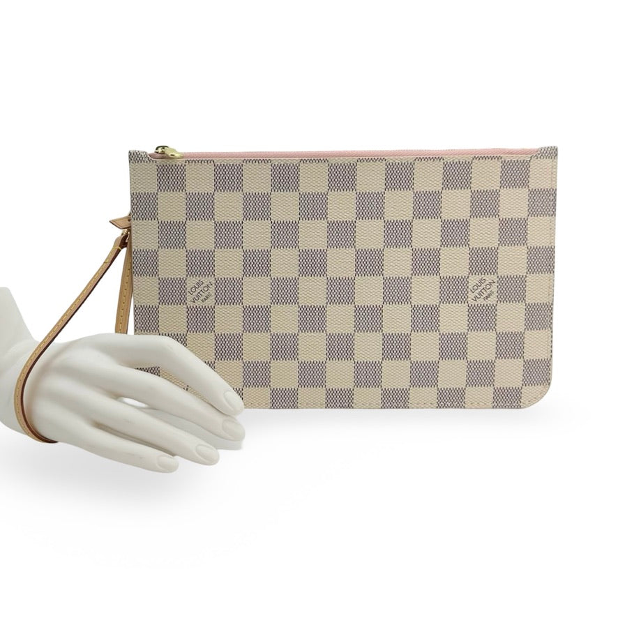 LOUIS VUITTON: Damier Azur Neverfull Pochette