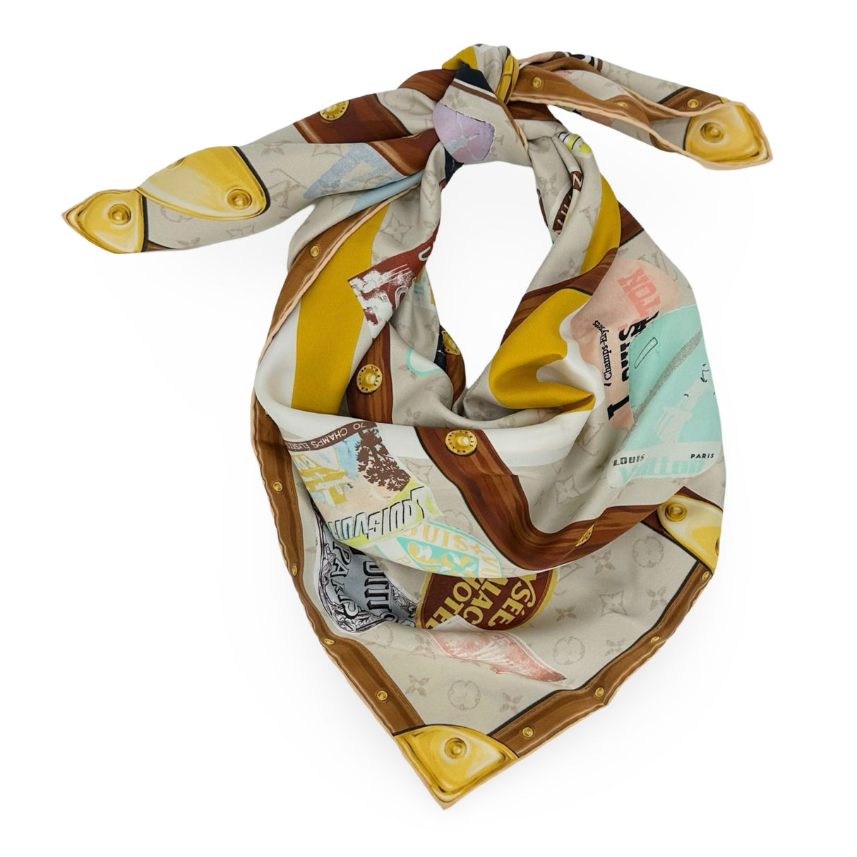 LOUIS VUITTON: Silk Elysee Palace Hotel Square 90 Scarf