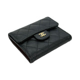 Quilted Caviar Classic Flap Wallet