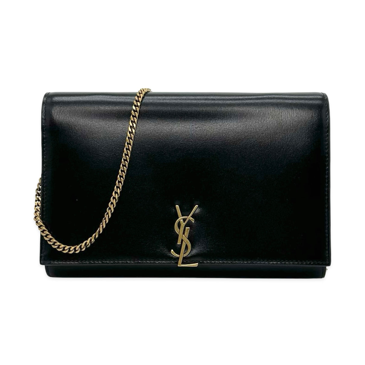 SAINT LAURENT: Leather Monogram Chain Wallet