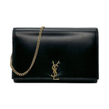 SAINT LAURENT: Leather Monogram Chain Wallet