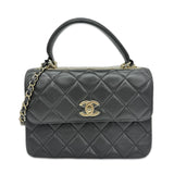 CHANEL: Quilted Lambskin Small Trendy Top Handle Flap Bag