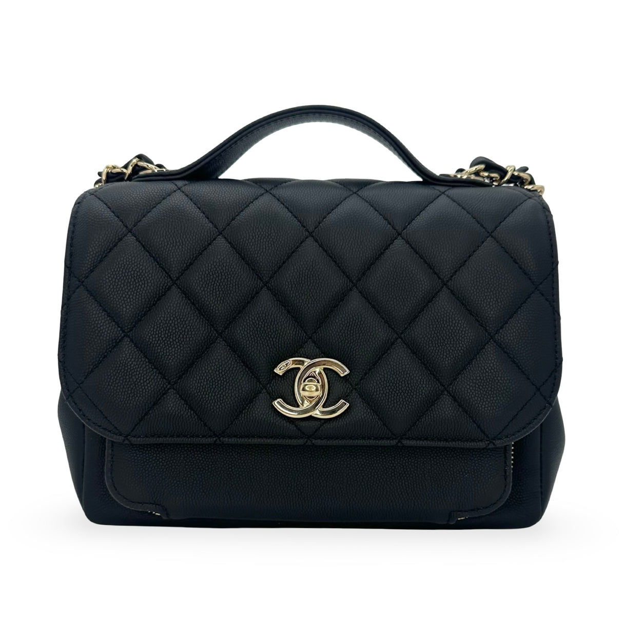 CHANEL: Quilted Caviar Small Business Affinity Flap Bag
