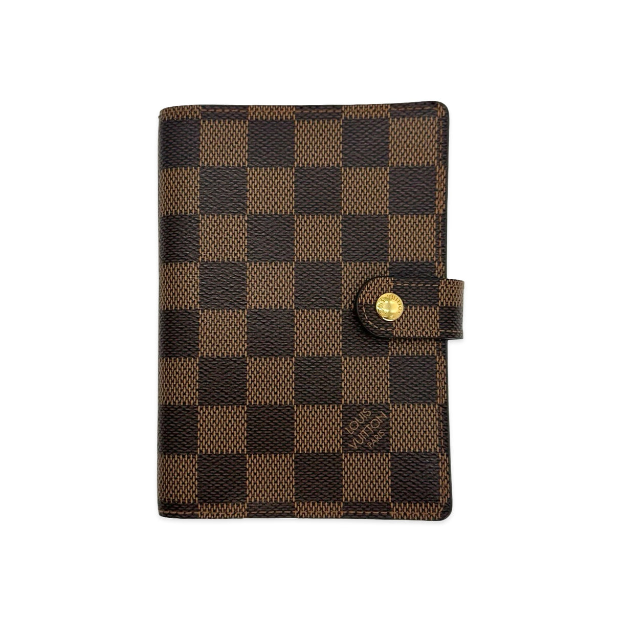 LOUIS VUITTON: Damier Ebene Small Ring Agenda Cover