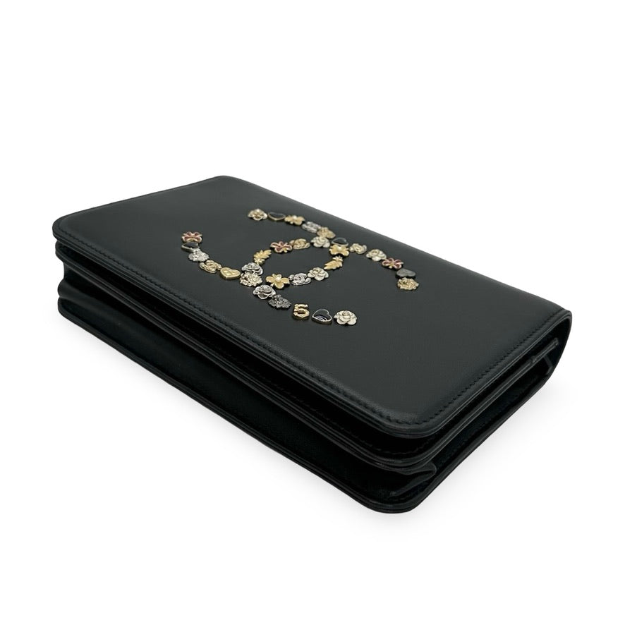 CHANEL: Lambskin CC Lucky Charms Classic Wallet on a Chain