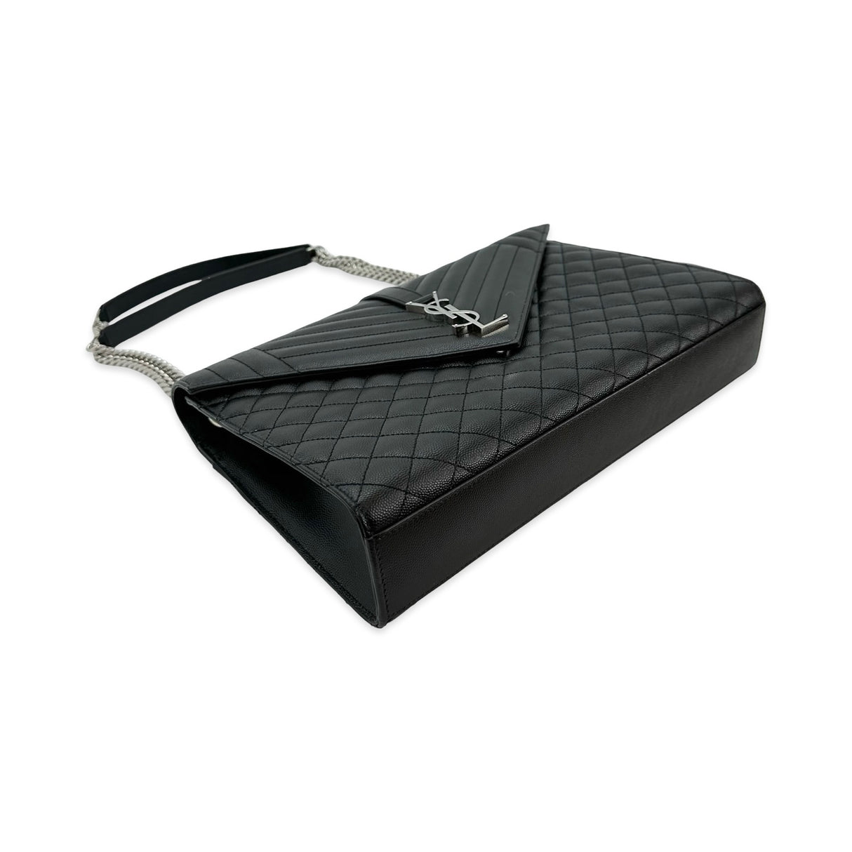 SAINT LAURENT: Triquilt Grain de Poudre Large Envelope Flap Bag