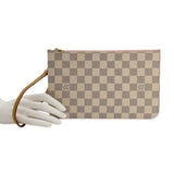LOUIS VUITTON: Damier Azur Neverfull Pochette