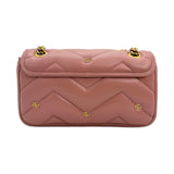 GUCCI: Quilted Leather Torchon Studded GG Marmont Medium Flap Chain Bag