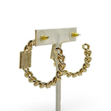 CHANEL: CC Enamel Chain Hoop Earrings