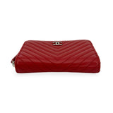 CHANEL: Chevron Quilted Lambskin Zip Coin Purse