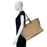 CHANEL: Large Canvas Deauville Tote