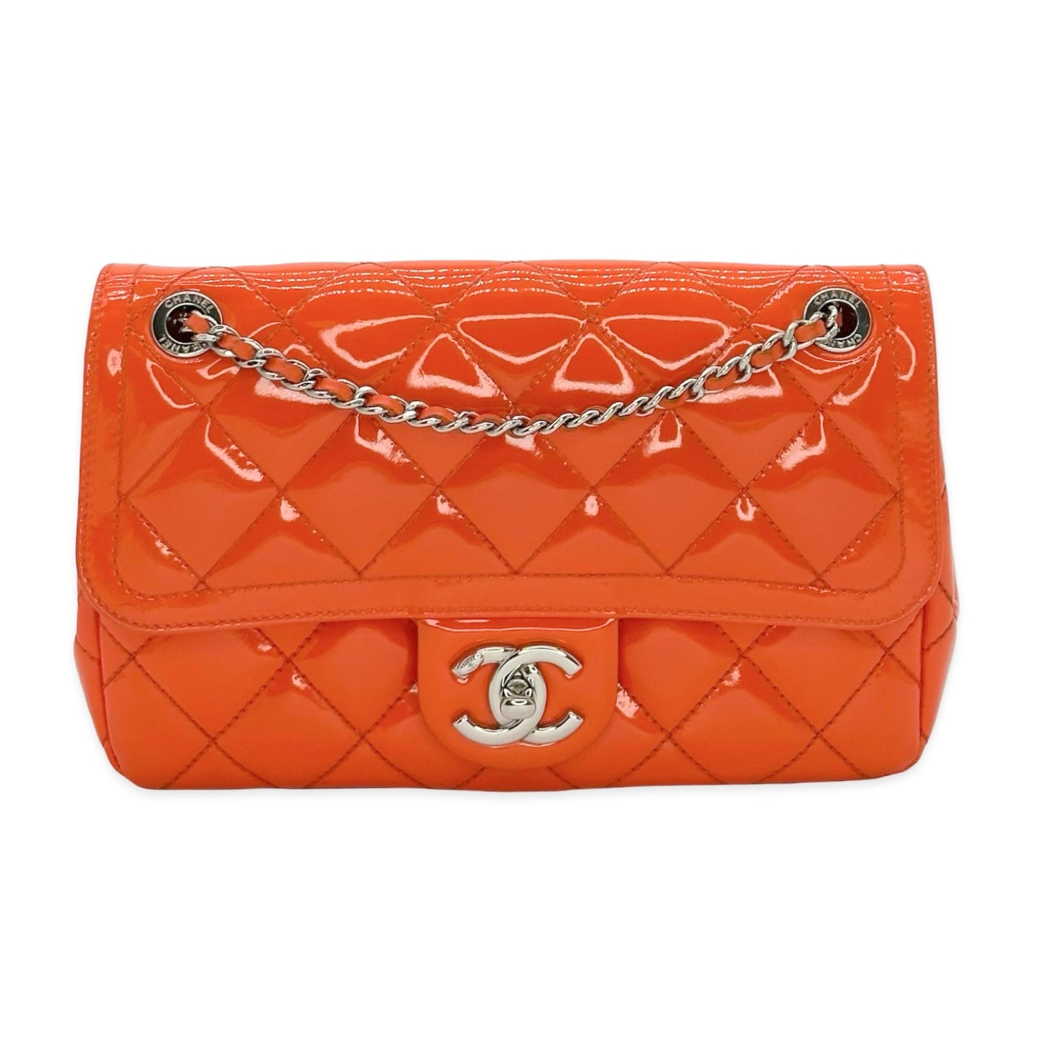 Chanel Quilted Patent Small Single Flap