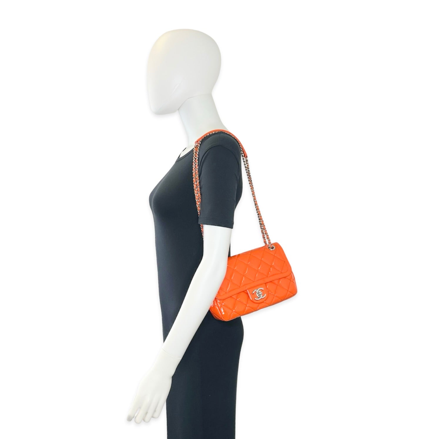 Chanel Quilted Patent Small Single Flap