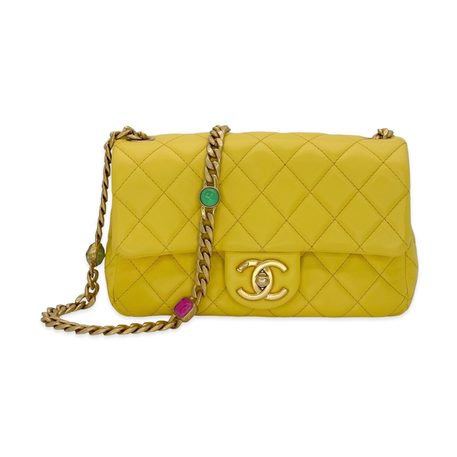 Chanel Quilted Lambskin Jewels Chain Mini Single Flap