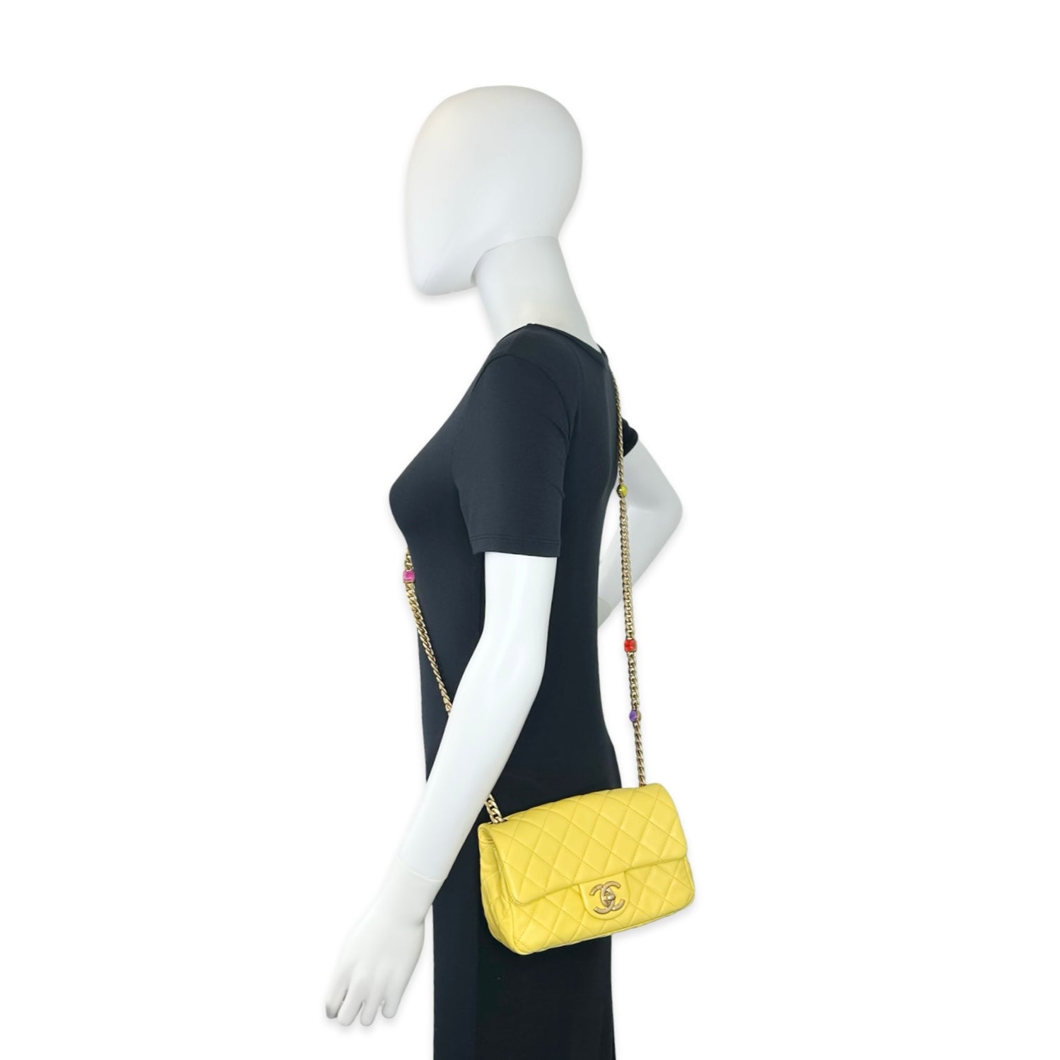 Chanel Quilted Lambskin Jewels Chain Mini Single Flap