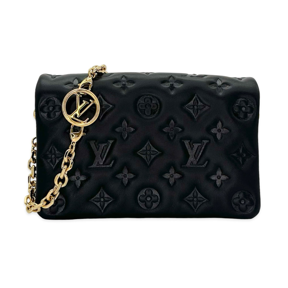 Louis Vuitton Monogram Embossed Lambskin Pochette Coussin