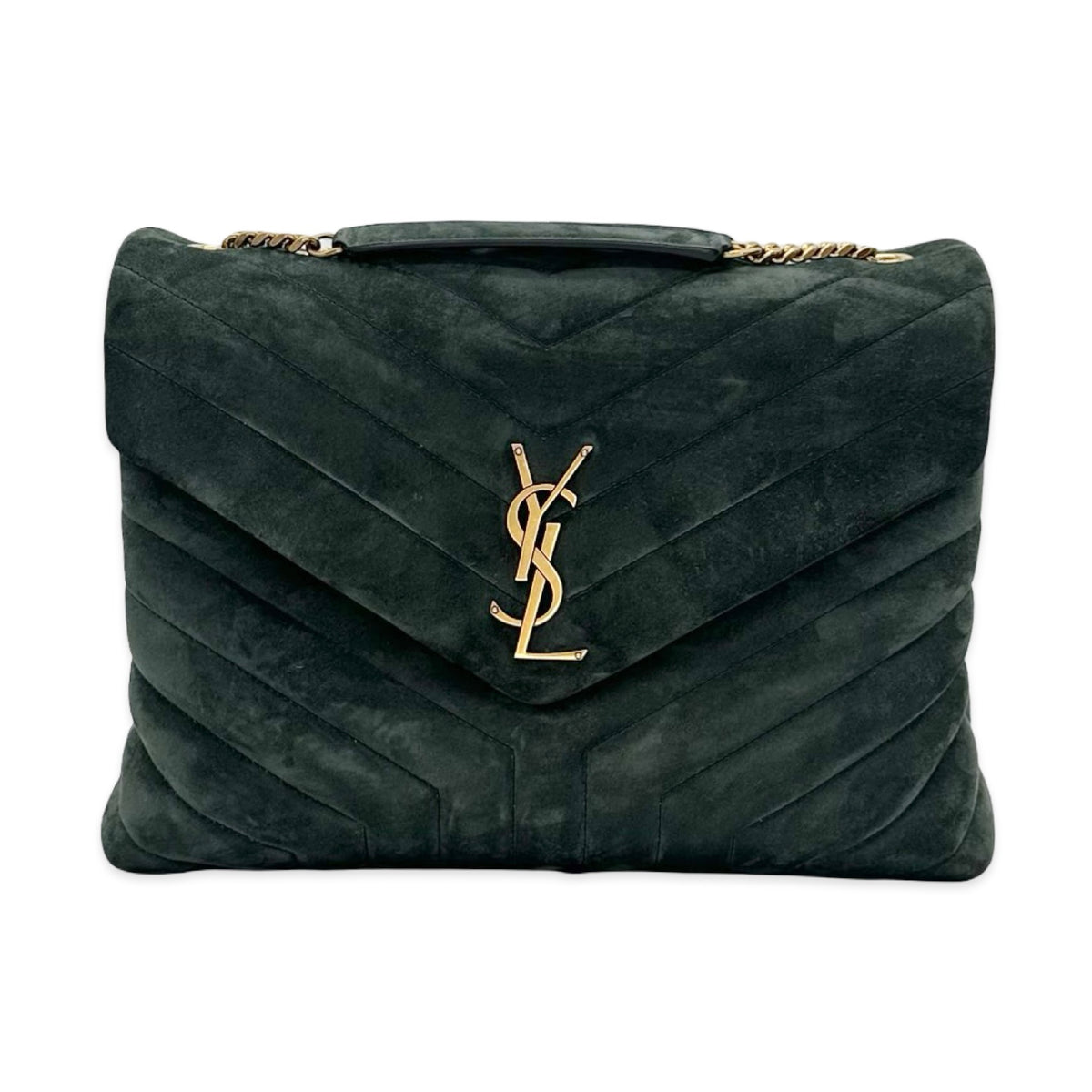 Saint Laurent Quilted Suede Medium LouLou