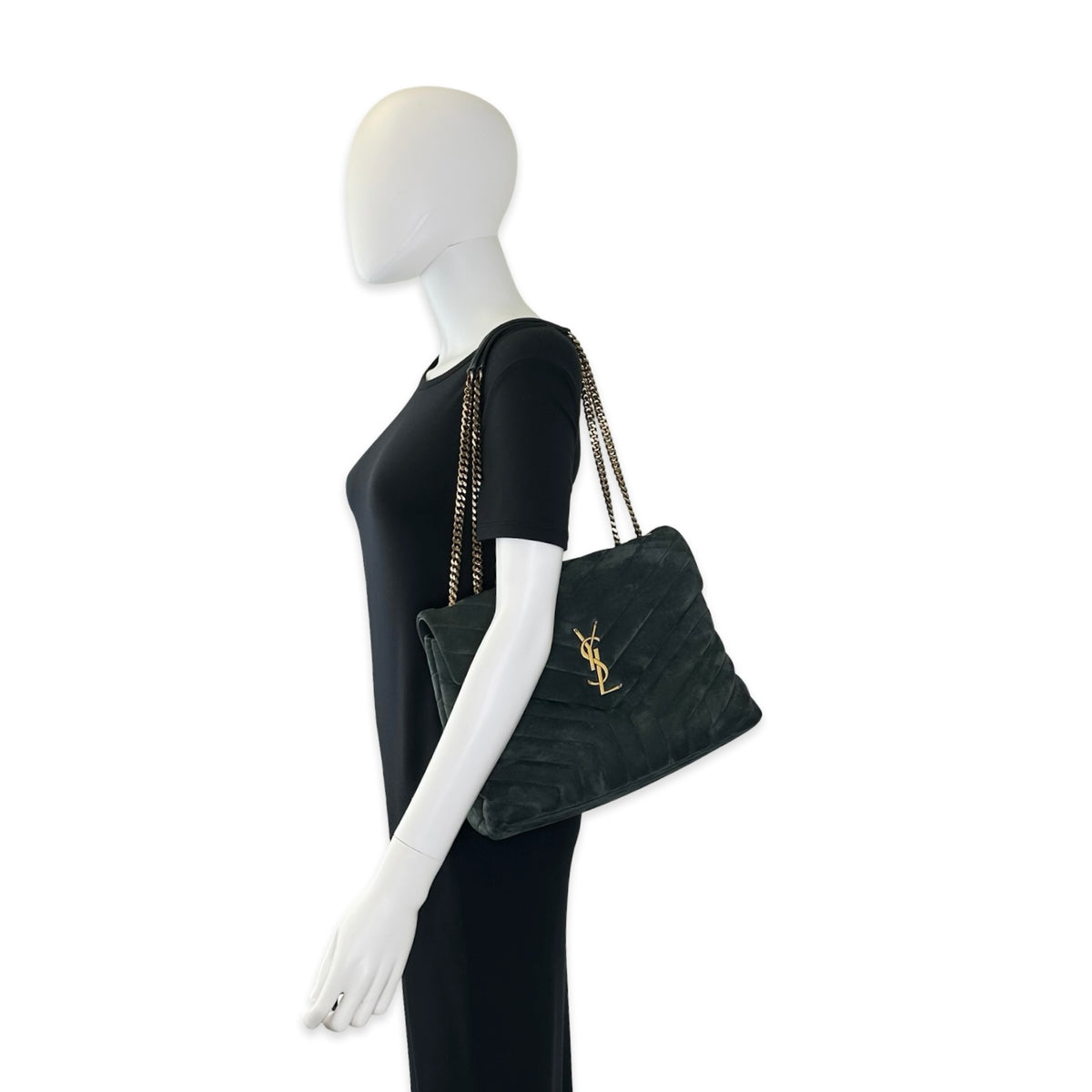 Saint Laurent Quilted Suede Medium LouLou