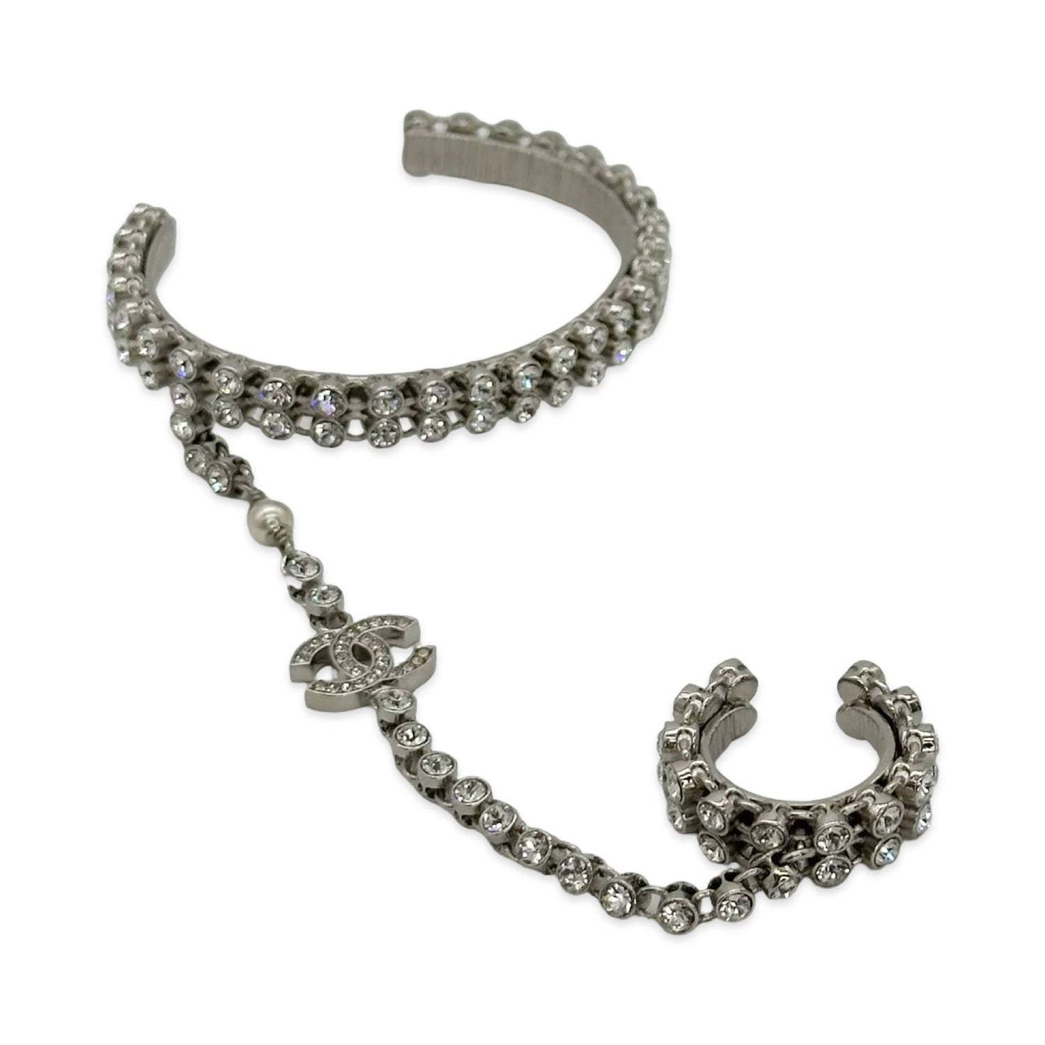 Chanel Crystal Bracelet With Ring