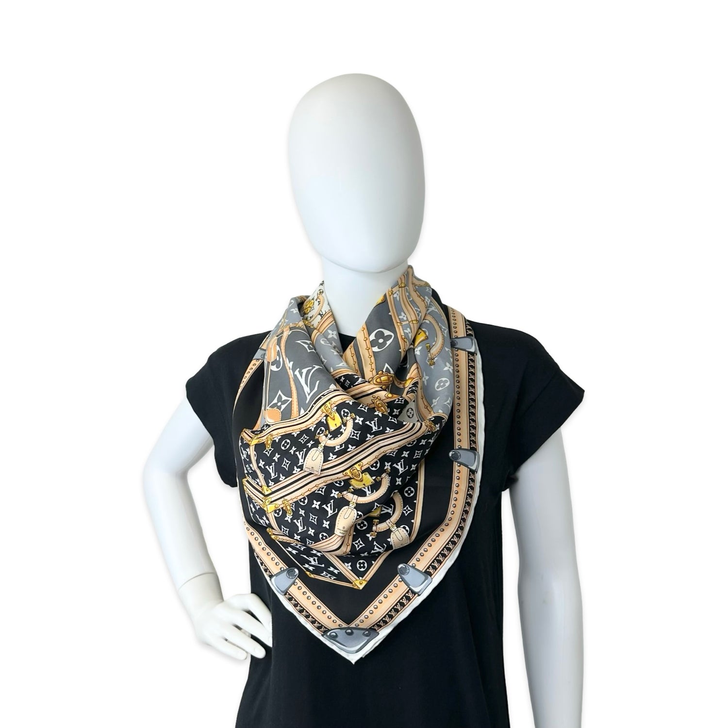Louis Vuitton Silk Let's Go Square 90 Scarf