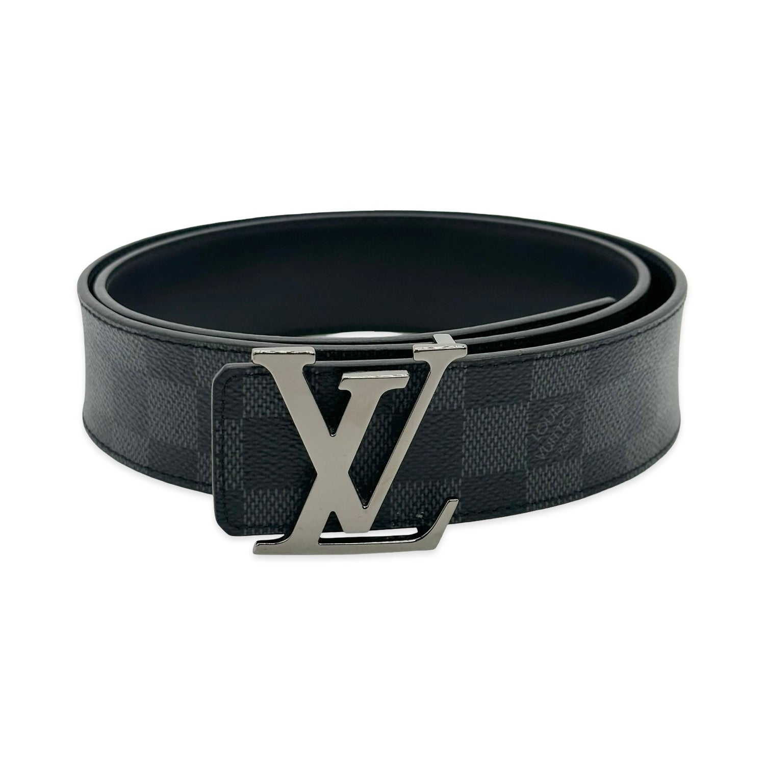 Damier Graphite Initiales Reversible Belt